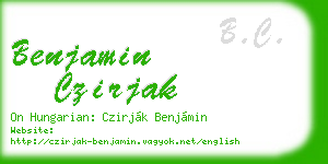 benjamin czirjak business card